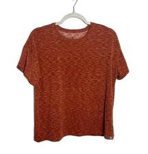 Title Nine Women's Ravine Tee Short Sleeve Crew Neck Top Brown Size Medium