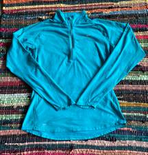 Nike Dri Fit Blue Quarter Zip Pullover Top Size Medium