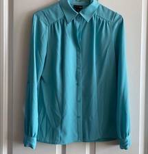 Amazing Teal Button Down Blouse