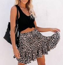 LAST ONE - LUTHER RUFFLE LEOPARD MINI SKIRT