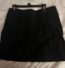 Black Mini Zip Up Skirt