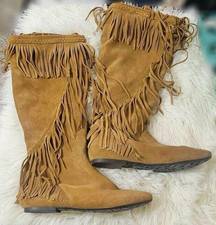 Sam Edelman  Utah Fringe Boho Moccasin Boots Size 6M