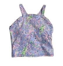 NWT Lilly Pulitzer Letitia Bra Tank UPF 50+ Size XXS Sports Top Blue‎ Sea Print