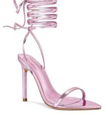 Miah Sandal High Heel in Mauve Pink Glimmer Metallic Barbie Size 8.5