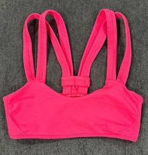 Free People Hot Pink Strappy Sports Bra Size XS/Small EUC Workout Tops