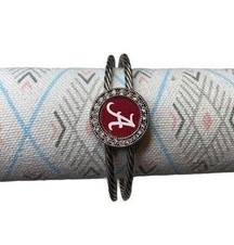 Alabama Crimson Tide NCAA Silver Double Cuff Bracelet