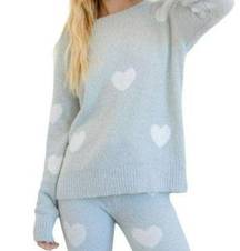 Hem and Thread Comfy Heart Loungewear Two Piece Set Size Large NWT