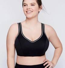 LIVI Lane Bryant Molded Underwire High Impact Sports Bra 46DD 46E Black White