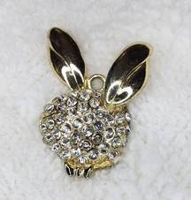 Playboy  Bunny Bling Gold Necklace Pendant Costume Jewelry