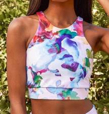 Lulu’s Make Progress Multi Print High Neck Medium Impact Sports Bra NWT