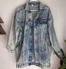 Vintage Union Bay Long Acid Wash Denim Jacket