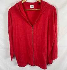 CAbi Women's Beachcomber Lightweight Zipper Hoodie Red 5137 Size Small