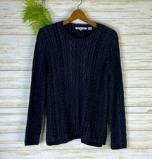 Eight Eight Eight Black and Gray Textured Cotton Sweater