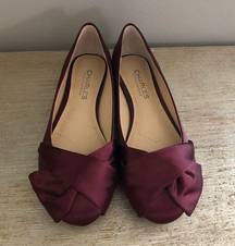 Charles by  Women’s Darcy maroon satin flats size 5.5