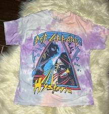 Def Leppard  tie dye Hysteria band tee sz XS