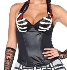 Leg Avenue Womens Bony Skeleton Hands Bustier Underwire Corset Costumer Large