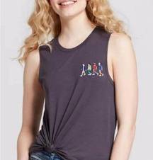 Netflix Stranger Things Embroidered Tank Top | Large | Charcoal Grey