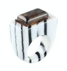 zebra striped cocktail Ring S