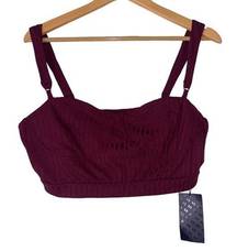 SheIn NWT  Sky Cami Cropped Top Burgundy Color Size XL