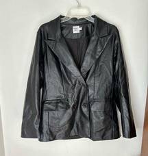 Princess Polly faux leather black double breasted blazer