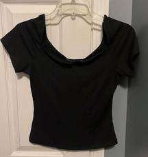 Tresics Black S  cropped short sleeved shirt