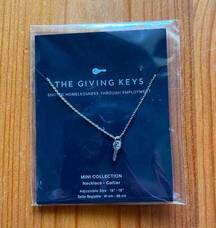 The giving keys mini silver believe key necklace