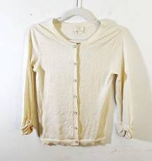 Kate Spade Somerset Cardigan Cream Bow Sleeve Cardigan Sz XS GUC Silk Cashmere