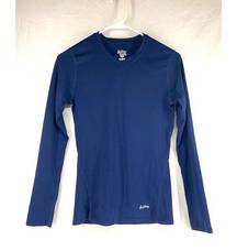 Eastbay Compression Shirt blue long-sleeve V-neck womens sz S