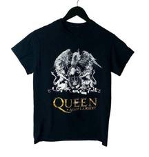 2019 Queen Adam Lambert Rhapsody Tour T Shirt Black S Small Rock Band Solid Logo