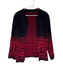 Ming Wang Knit Open Front Cardigan Blazer Jacket