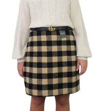 Primark Black & Cream Plaid Mini Skirt Preppy Twee Retro Small