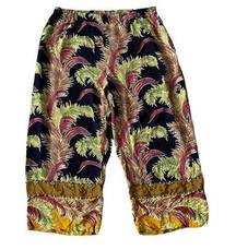Faith by  Forrester XL women's tropical print wide leg pants beads sequin