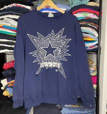 Vintage Distressed Cowboys  Football Crewneck Pullover Sweater Adult Size XL