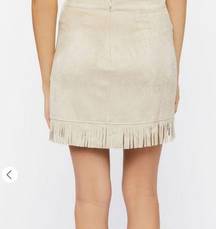 Forever 21  Faux Suede Fringe-Trim Mini Skirt - Brand New!!