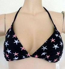 GAP BODY BLUE ORANGE & WHITE STARFISH PRINT TOP TRIANGLE BIKINI TOP SIZE: M NWT