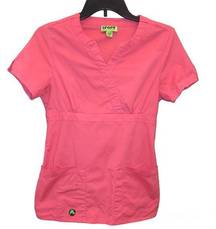 Crocs Medical Apparel V Neck Short Sleeve Scrub Top Pink XS