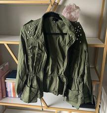 Green Studded Military Jacket