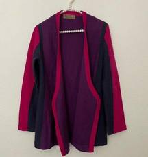 Vintage 1970’s Yves Saint Laurent Tricots 100% Wool Color Blocked Cardigan, YSL