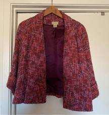 Anthropologie ☀️  Elevenses pink/purple tweed jacket