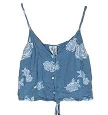 Sadie and Sage Light Blue & White  Floral Design Tank Top Shirt Women’s Size Medium