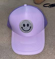 Purple Smiley Face Trucker Hat