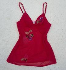 Victoria's Secret  Red Sheer Babydoll Dress