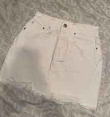 Forever 21 White Jean Skirt