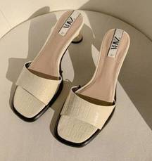 Crocodile Cream Sandals