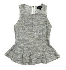 Top‎ Shop Womens Sleeveless Tweed Peplum Top