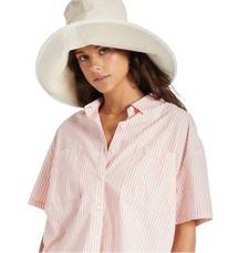 Brixton Maddie Packable Bucket Hat in Dove Off White and White S/XS NWT