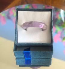 Handcrafted genuine  stone band ring 6