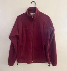 Columbia full zip large merlot burgundy jacket fleece base layer winter coat
