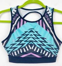 MINKPINK MOVE REVOLVE Abstract Multicolor Graphic Low Support Sports Bra X-Small