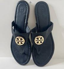 Tory Burch Benton Perfect Black Gold Tone Sandals